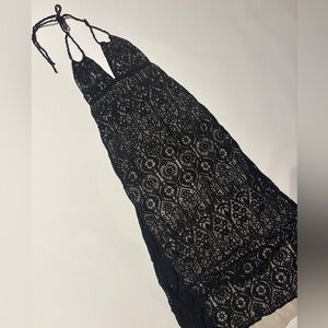 Love Stitch Black Lace Backless Dress